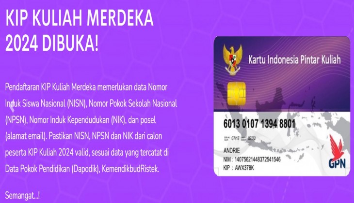 Pendaftaran Kartu Indonesia Pintar (KIP) Kuliah Merdeka Tahun 2024 telah dibuka!