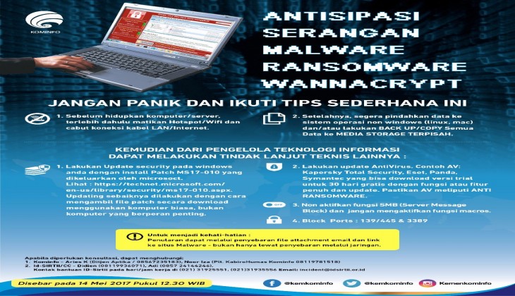 ANTISIPASI SERANGAN MALWARE RANSOMWARE WANNACRYPT